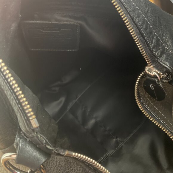 Coach Penelope Black Pebbled Leather Shoulder Bag F19045 - Picture 11 of 13